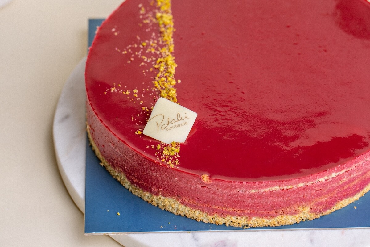 Pataki Cukrászda Érd Málna delight torta 14 szeletes
